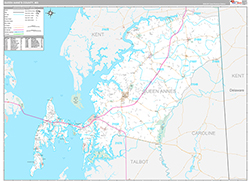 Queen Annes County Wall Map Premium Style 2026